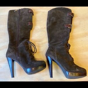 Guess Suede Boots with Gold Buckles